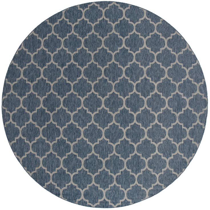 Detail image of 13' x 13' Easy-Clean Trellis Indoor / Outdoor Round Rug