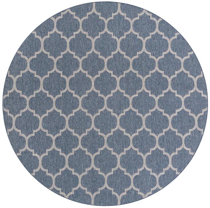 Detail image of 10' x 10' Easy-Clean Trellis Indoor / Outdoor Round Rug