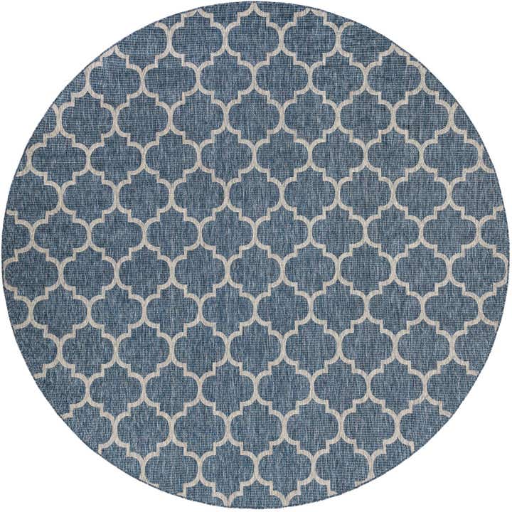 12' x 12' Easy-Clean Trellis Indoor / Outdoor Round Rug