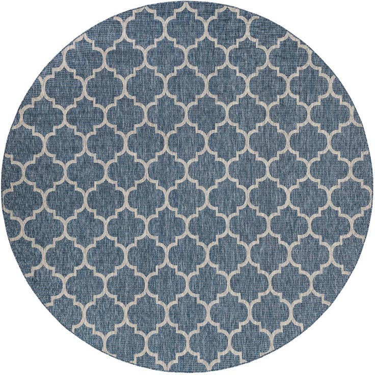 Detail image of 12' x 12' Easy-Clean Trellis Indoor / Outdoor Round Rug
