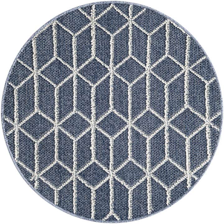 3' 1 x 3' 1 Easy-Clean Trellis Indoor / Outdoor Round Rug