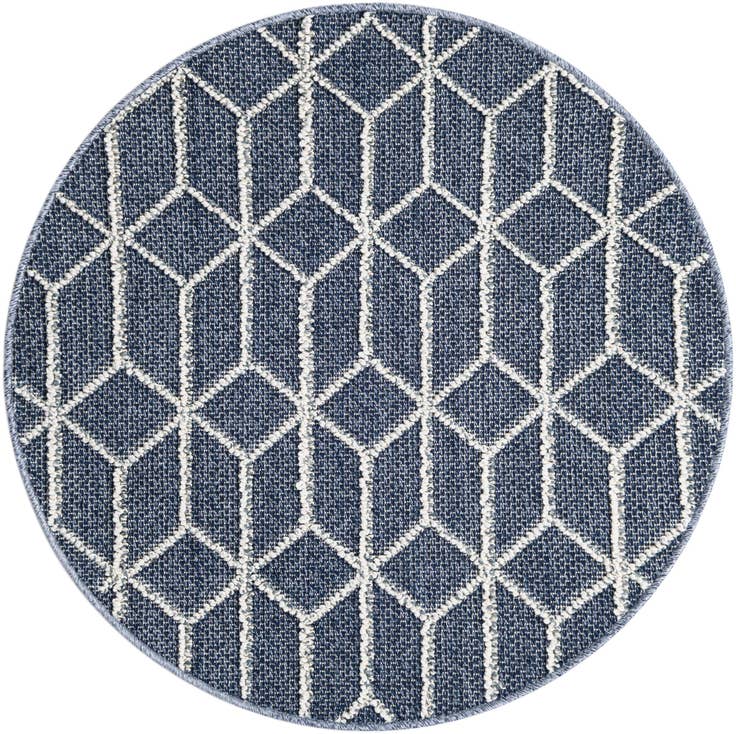 Detail image of 3' 1 x 3' 1 Easy-Clean Trellis Indoor / Outdoor Round Rug