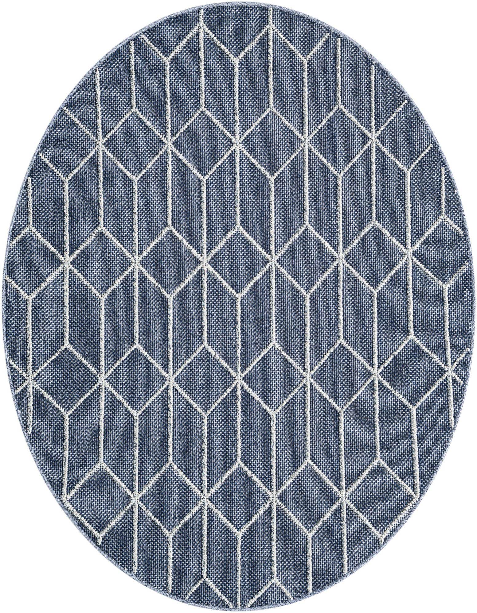 5' 3 x 5' 3 Easy-Clean Trellis Indoor / Outdoor Round Rug