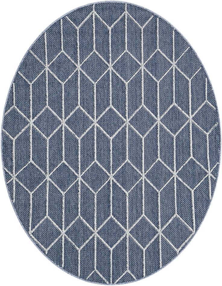 Detail image of 5' 3 x 5' 3 Easy-Clean Trellis Indoor / Outdoor Round Rug