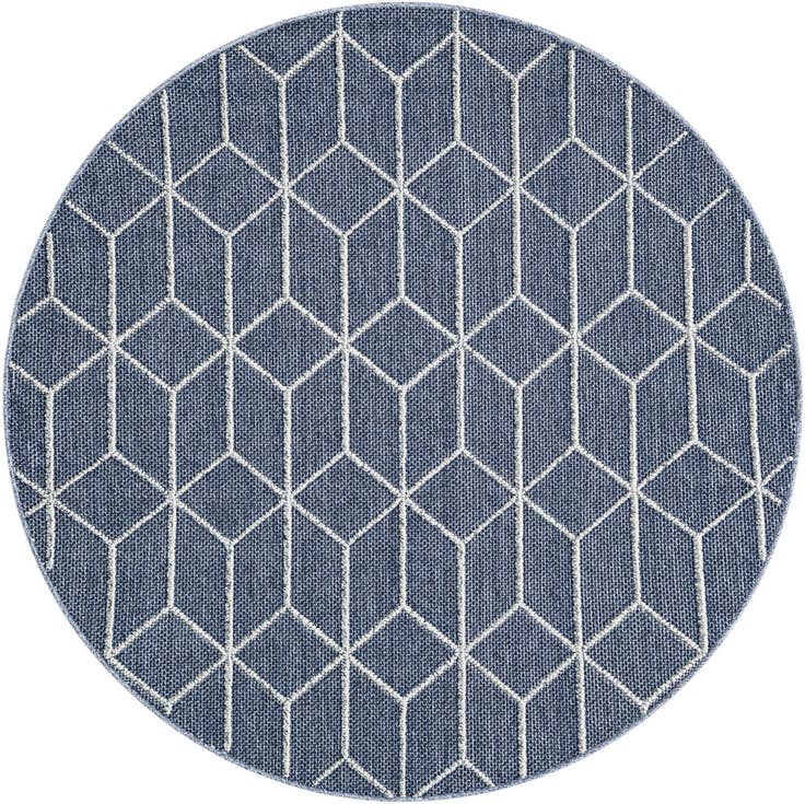Detail image of 5' 3 x 5' 3 Easy-Clean Trellis Indoor / Outdoor Round Rug
