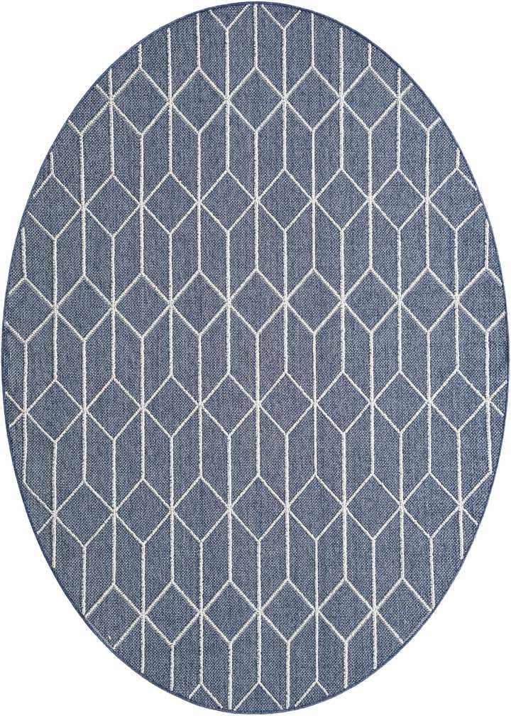 7' 10 x 7' 10 Easy-Clean Trellis Indoor / Outdoor Round Rug