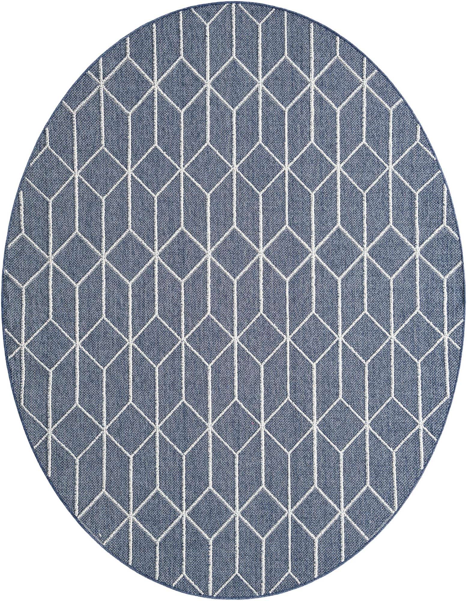 7' 10 x 7' 10 Easy-Clean Trellis Indoor / Outdoor Round Rug