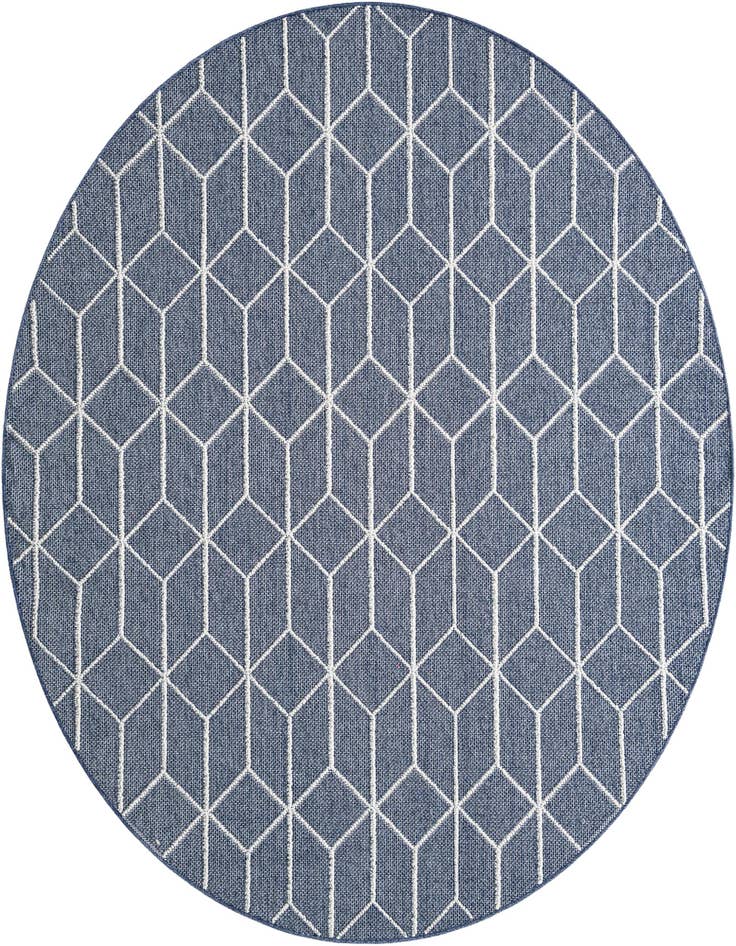 Detail image of 7' 10 x 7' 10 Easy-Clean Trellis Indoor / Outdoor Round Rug