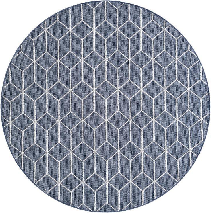 Detail image of 7' 10 x 7' 10 Easy-Clean Trellis Indoor / Outdoor Round Rug