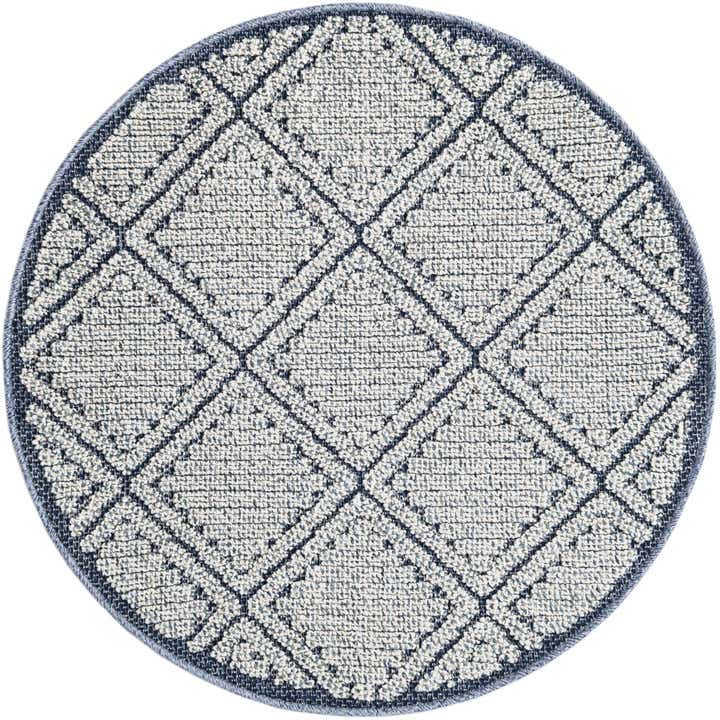 3' 1 x 3' 1 Easy-Clean Trellis Indoor / Outdoor Round Rug