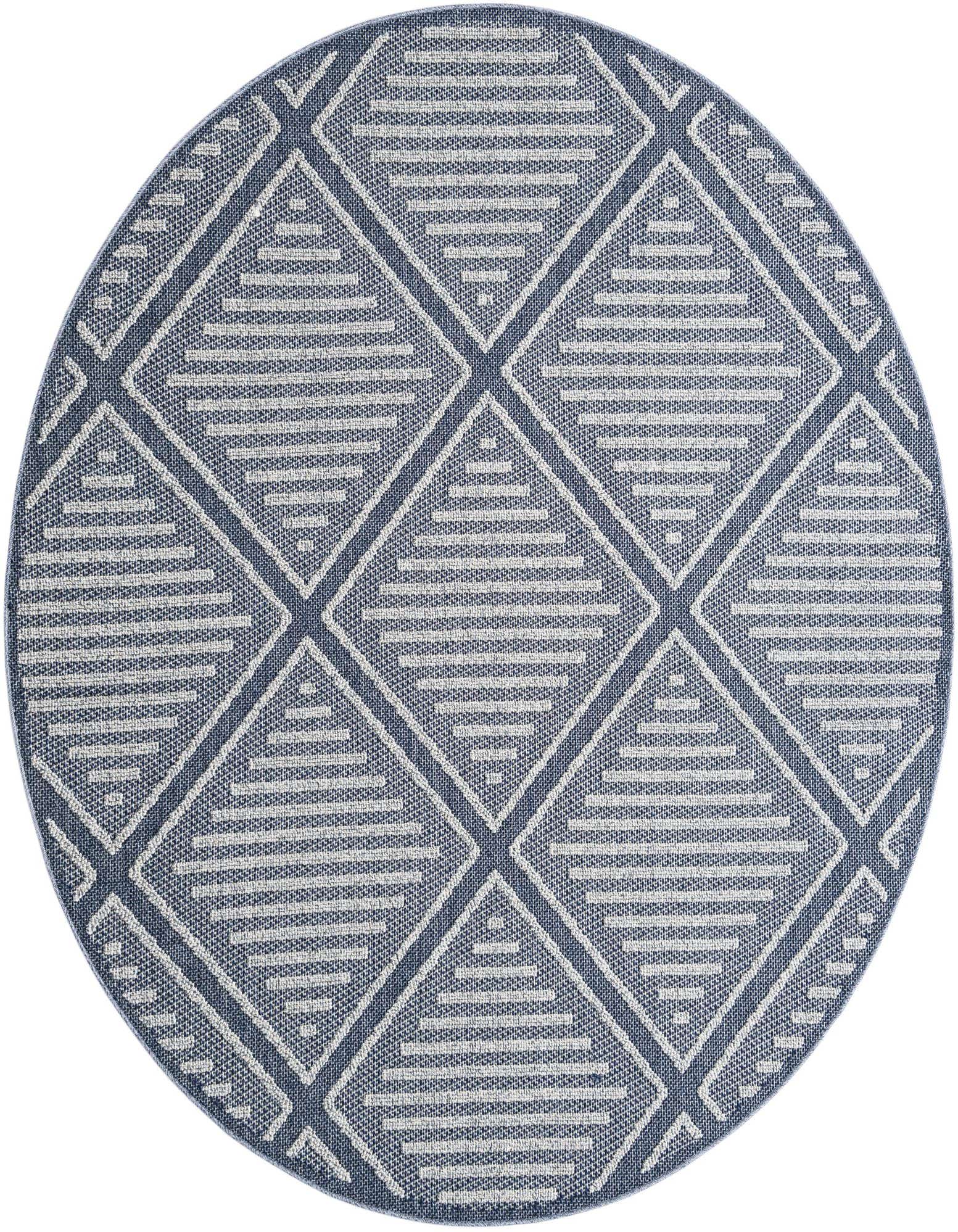 7' 10 x 7' 10 Easy-Clean Trellis Indoor / Outdoor Round Rug