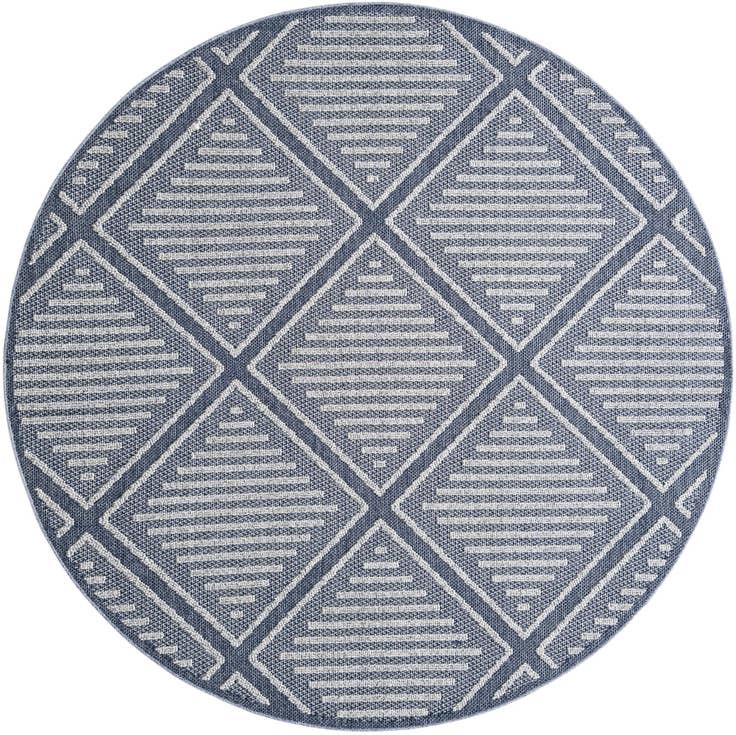 Detail image of 7' 10 x 7' 10 Easy-Clean Trellis Indoor / Outdoor Round Rug