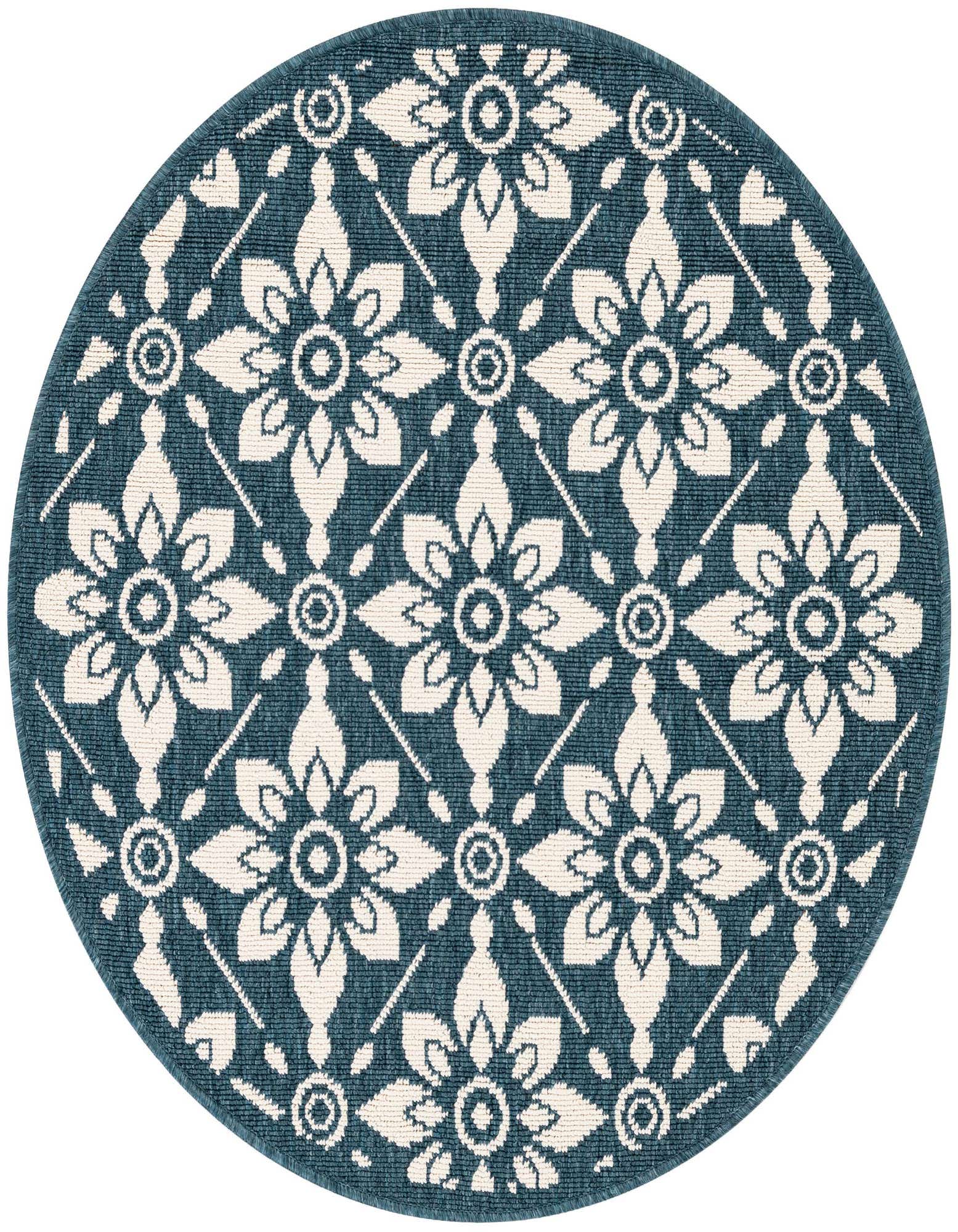 3' x 3' Easy-Clean Trellis Indoor / Outdoor Round Rug
