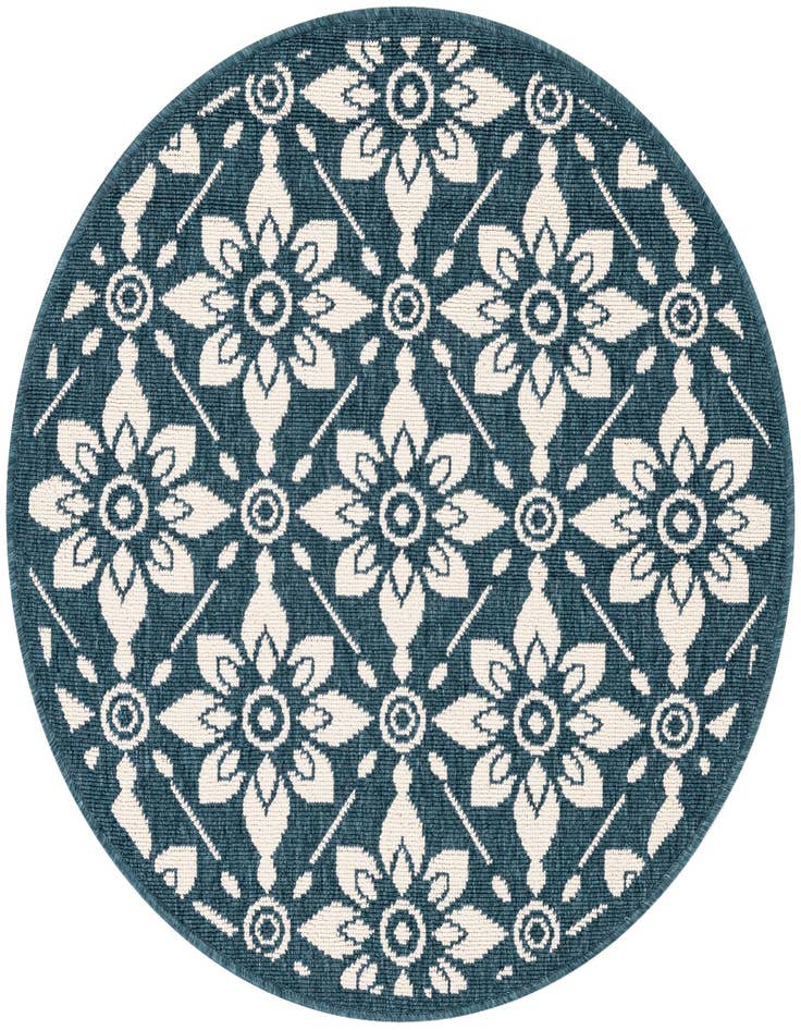 Detail image of 3' x 3' Easy-Clean Trellis Indoor / Outdoor Round Rug