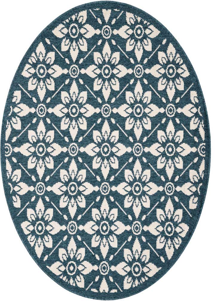 4' x 4' Easy-Clean Trellis Indoor / Outdoor Round Rug