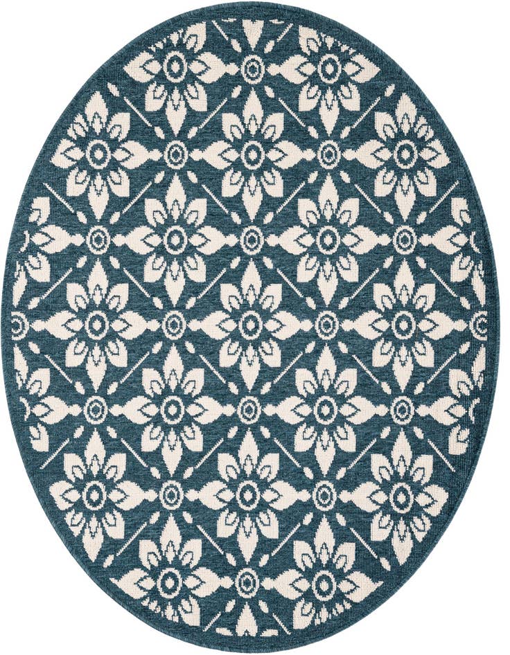 Detail image of 4' x 4' Easy-Clean Trellis Indoor / Outdoor Round Rug