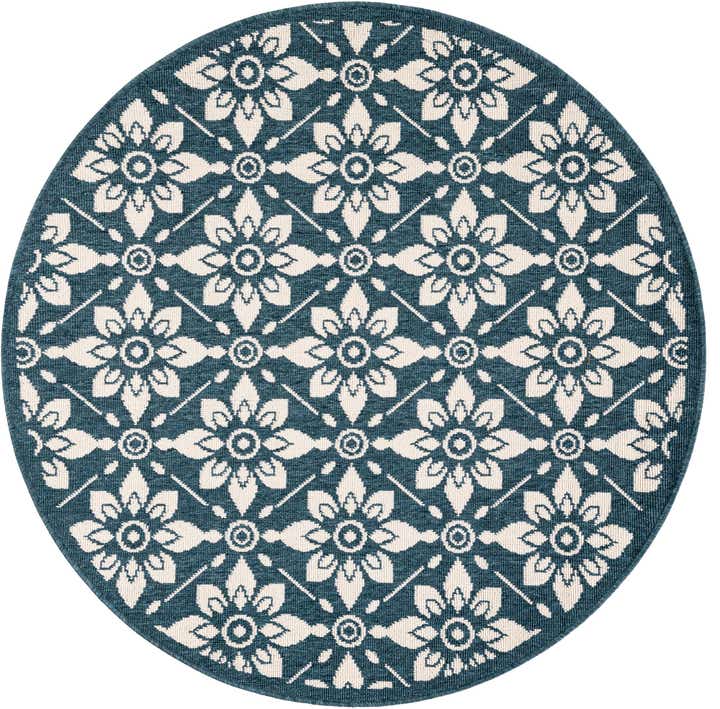 4' x 4' Easy-Clean Trellis Indoor / Outdoor Round Rug