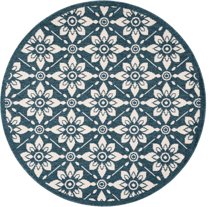 Detail image of 4' x 4' Easy-Clean Trellis Indoor / Outdoor Round Rug
