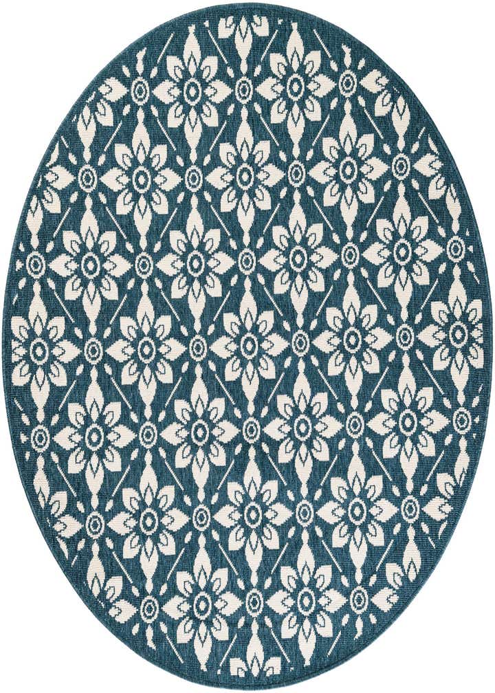5' x 5' Easy-Clean Trellis Indoor / Outdoor Round Rug