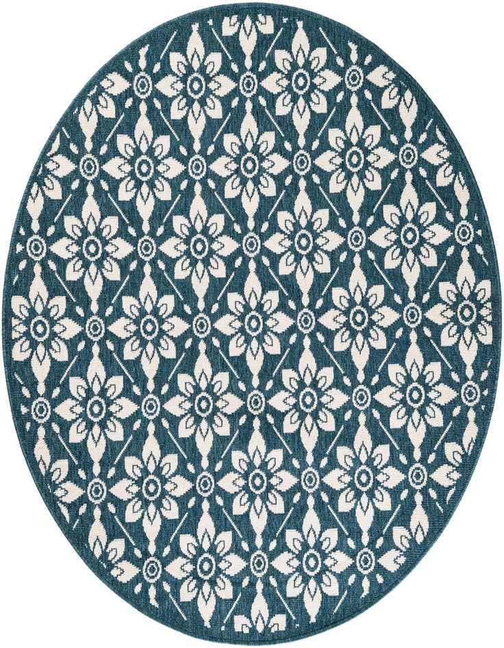 Detail image of 5' x 5' Easy-Clean Trellis Indoor / Outdoor Round Rug
