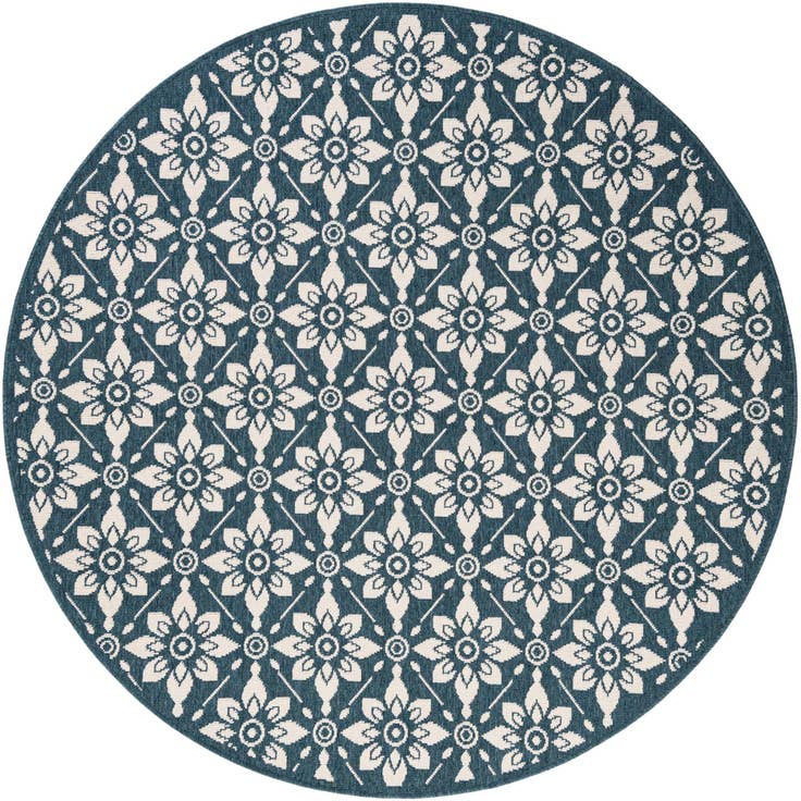 Detail image of 6' x 6' Easy-Clean Trellis Indoor / Outdoor Round Rug