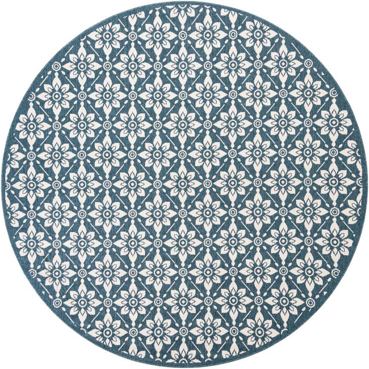 Detail image of 7' 10 x 7' 10 Easy-Clean Trellis Indoor / Outdoor Round Rug