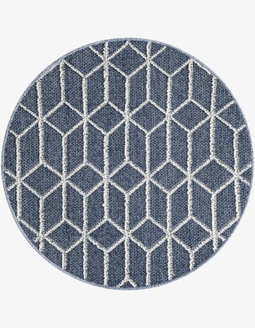 3' 1 x 3' 1 Easy-Clean Trellis Indoor / Outdoor Round Rug