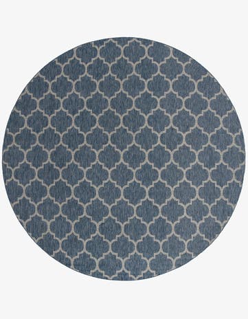 13' x 13' Easy-Clean Trellis Indoor / Outdoor Round Rug
