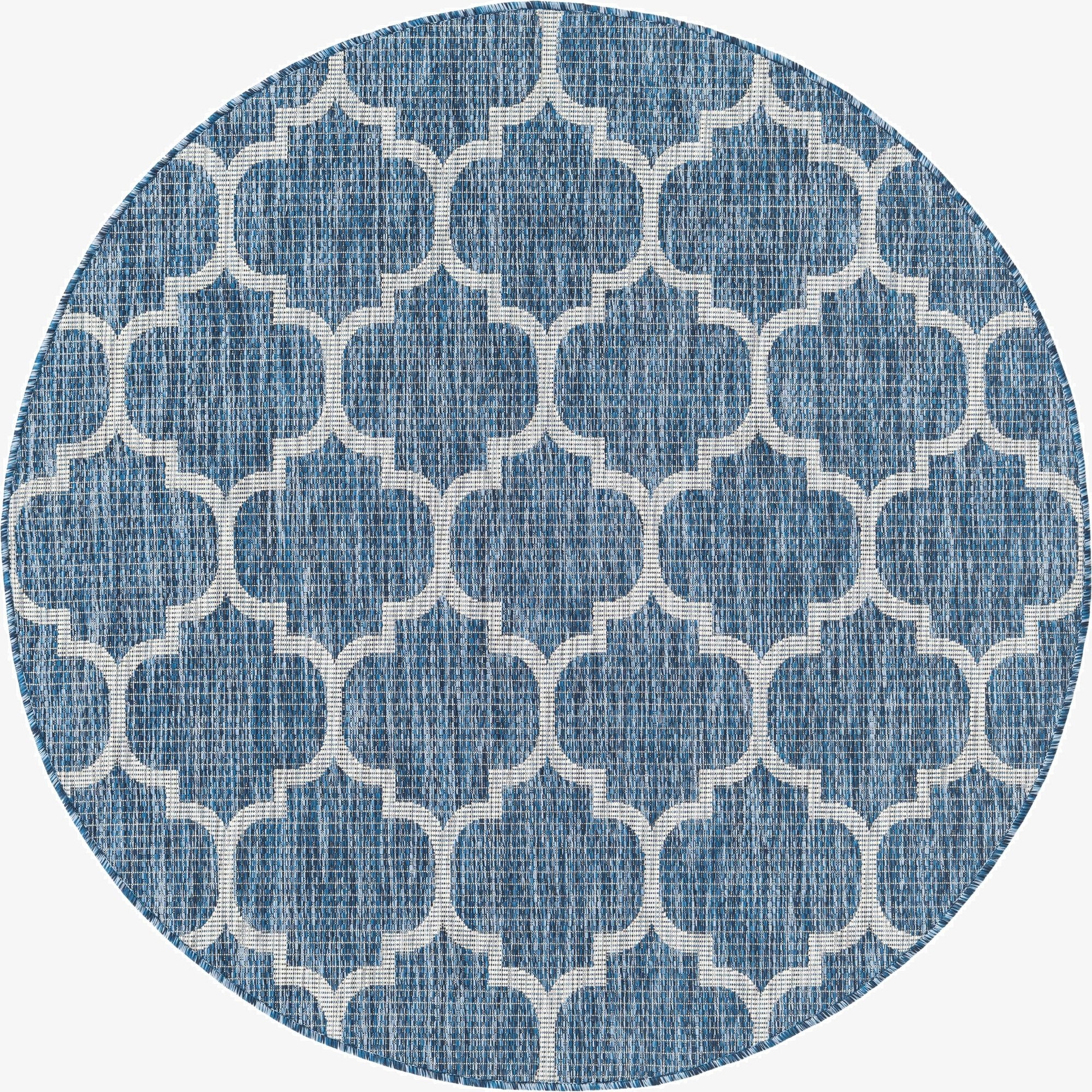 5' 3 x 5' 3  Washable Trellis Indoor / Outdoor Round Rug