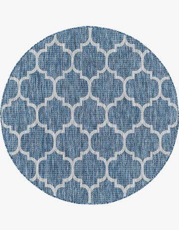 5' 3 x 5' 3 Easy-Clean Trellis Indoor / Outdoor Round Rug