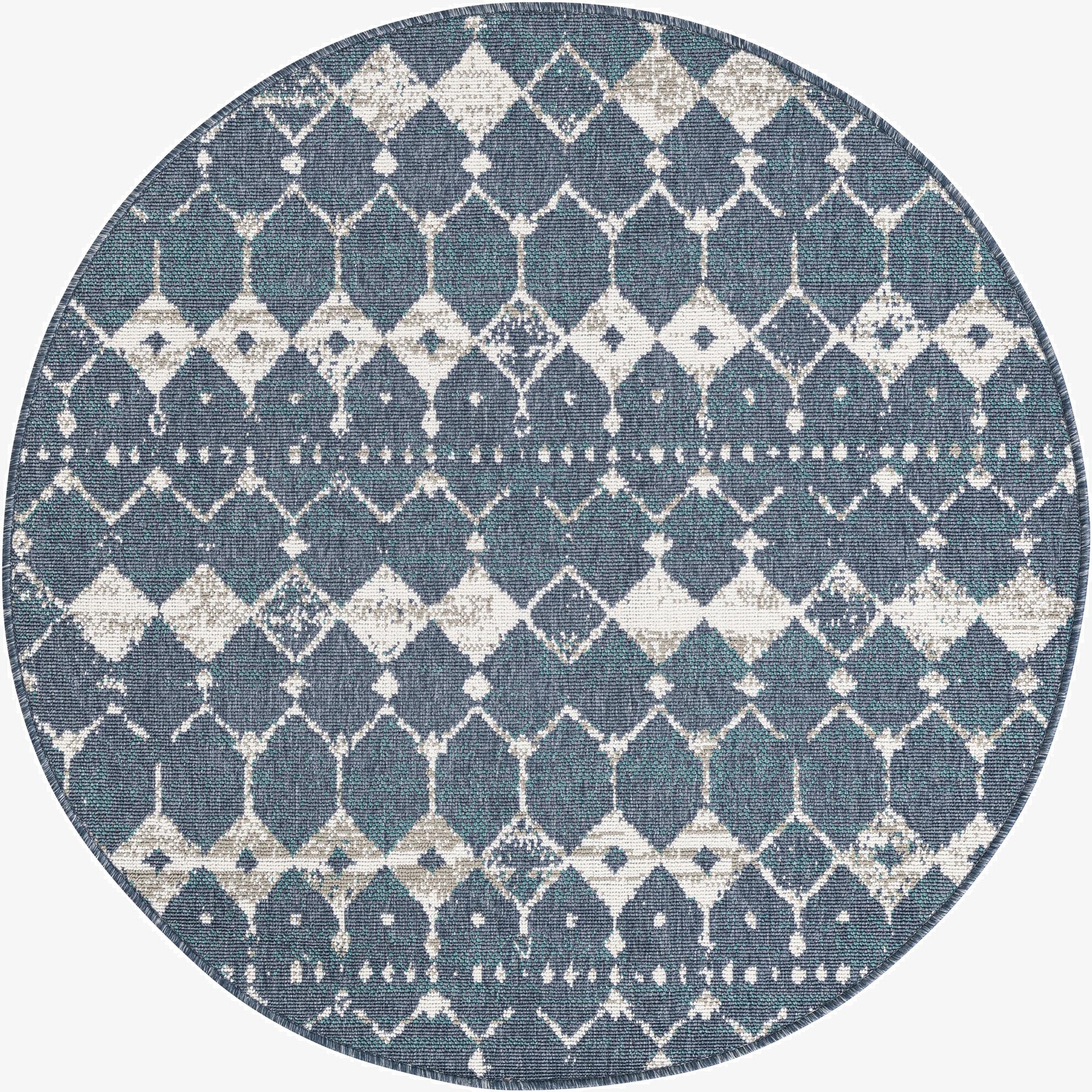 4' x 4'  Washable Trellis Indoor / Outdoor Round Rug