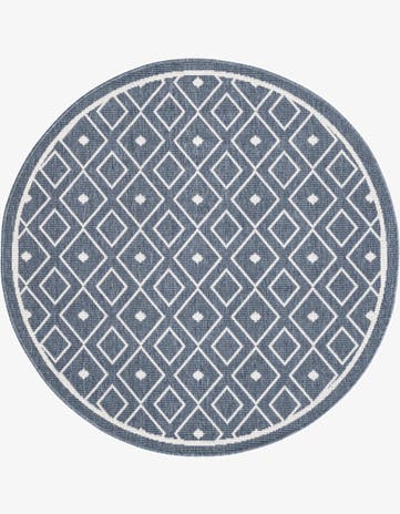4' x 4' Easy-Clean Trellis Indoor / Outdoor Round Rug