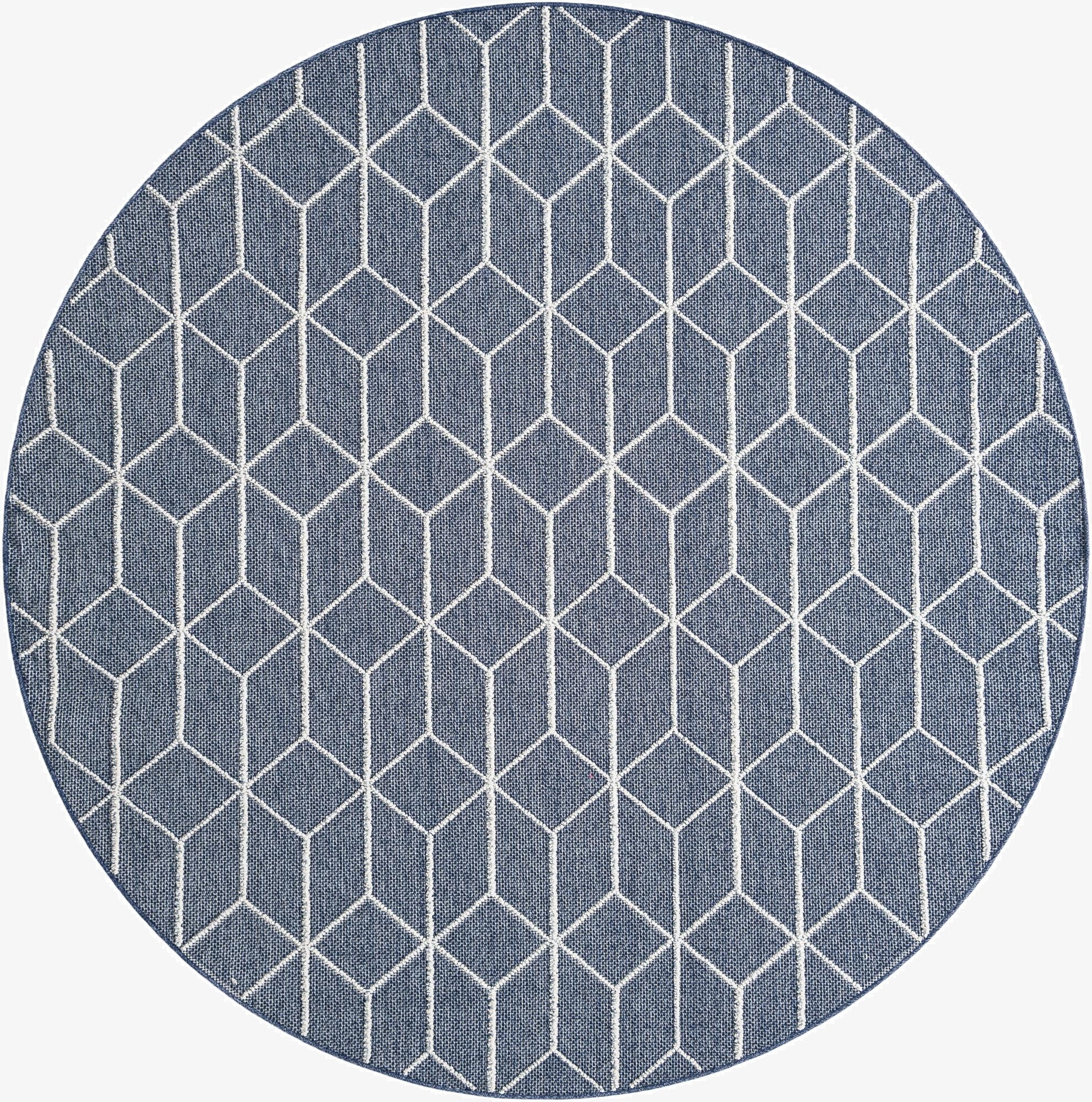7' 10 x 7' 10  Washable Trellis Indoor / Outdoor Round Rug