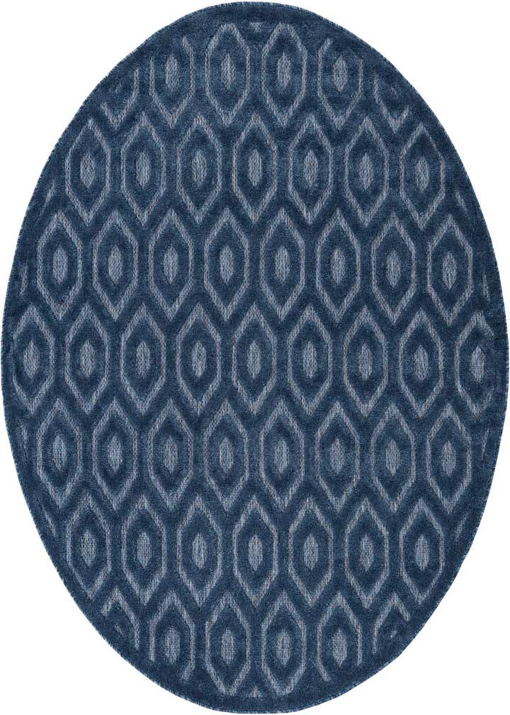7' x 7' Easy-Clean Trellis Textured Indoor / Outdoor Round Rug