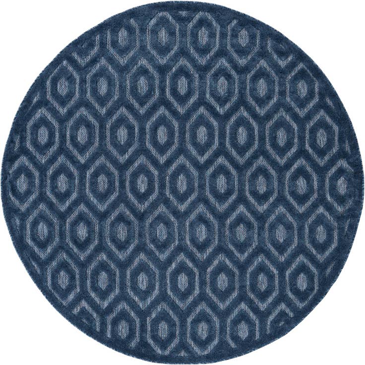 Detail image of 7' x 7' Easy-Clean Trellis Textured Indoor / Outdoor Round Rug
