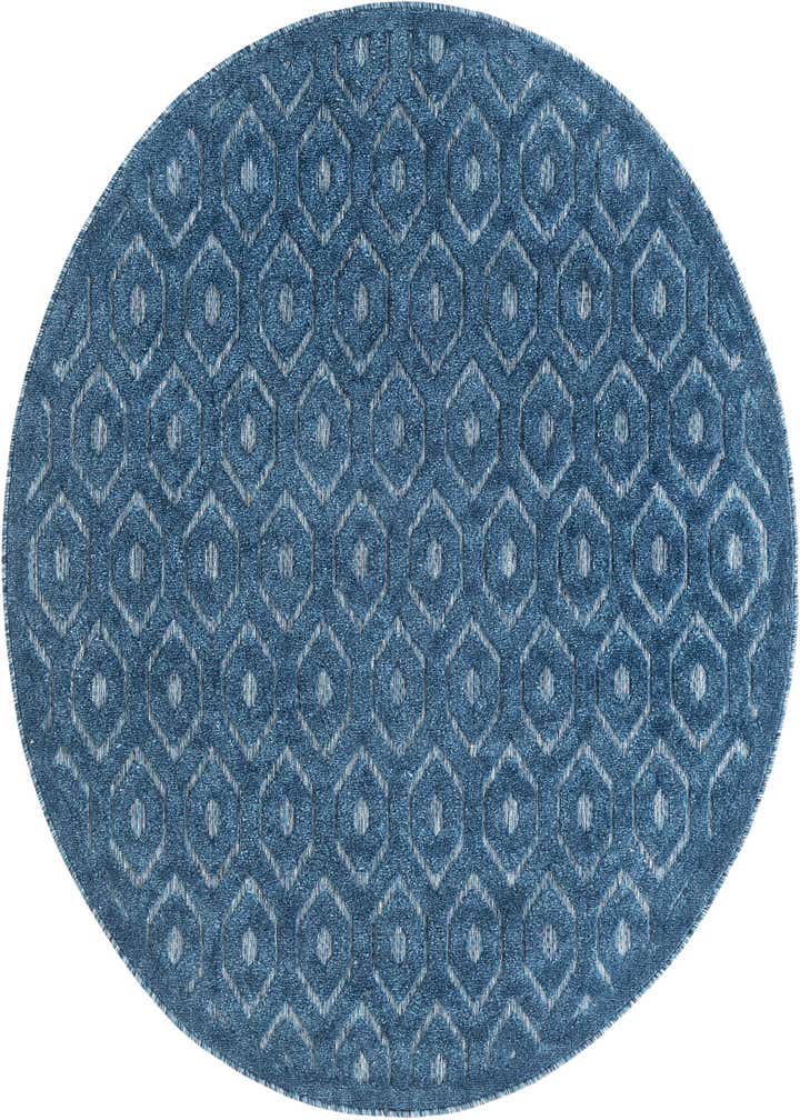 5' 3 x 5' 3 Easy-Clean Trellis Textured Indoor / Outdoor Round Rug