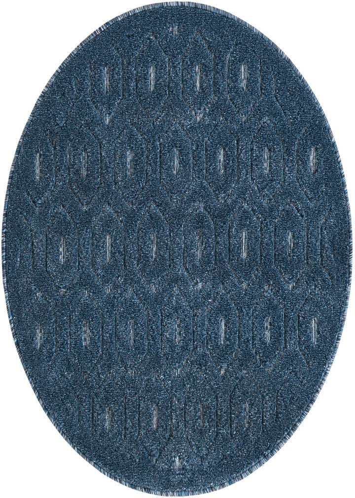 3' x 3' Easy-Clean Trellis Textured Indoor / Outdoor Round Rug