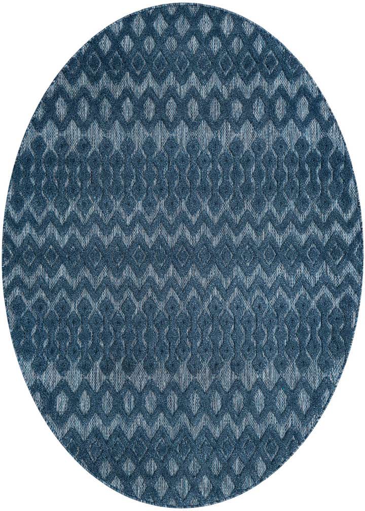 7' x 7' Easy-Clean Trellis Textured Indoor / Outdoor Round Rug