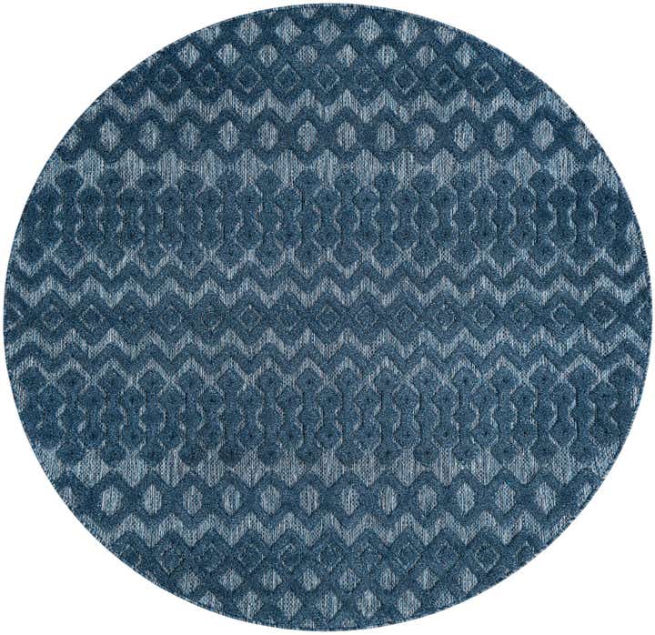 7' x 7' Easy-Clean Trellis Textured Indoor / Outdoor Round Rug
