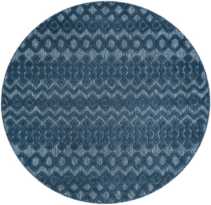 Detail image of 7' x 7' Easy-Clean Trellis Textured Indoor / Outdoor Round Rug