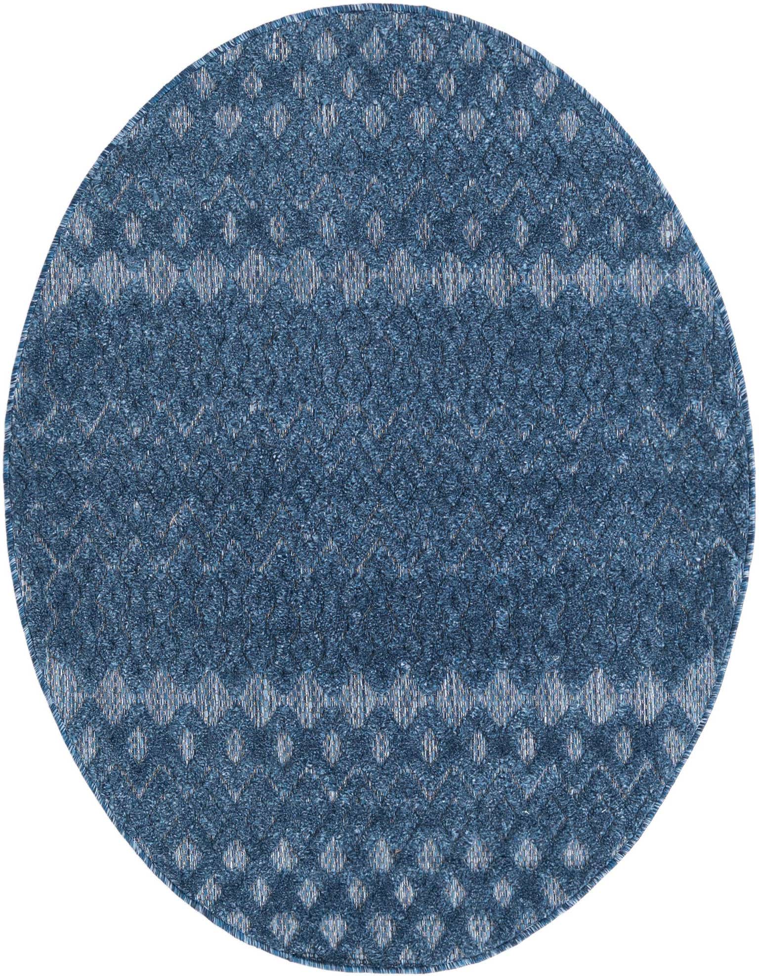 4' x 4' Easy-Clean Trellis Textured Indoor / Outdoor Round Rug
