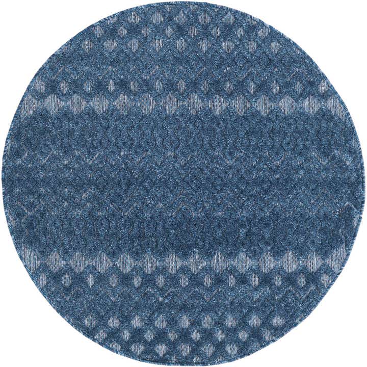 4' x 4' Easy-Clean Trellis Textured Indoor / Outdoor Round Rug