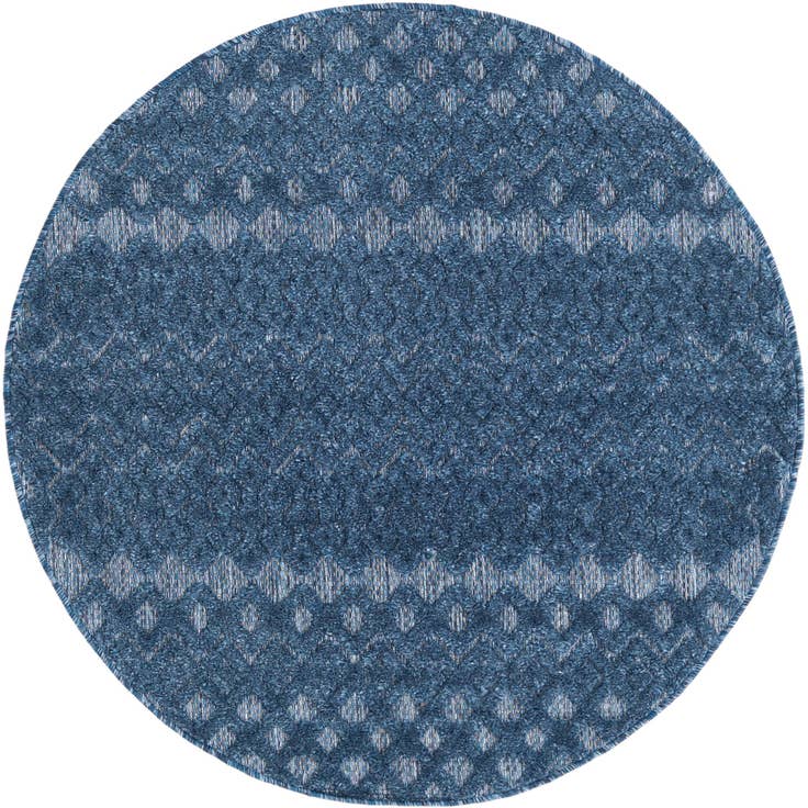 Detail image of 4' x 4' Easy-Clean Trellis Textured Indoor / Outdoor Round Rug