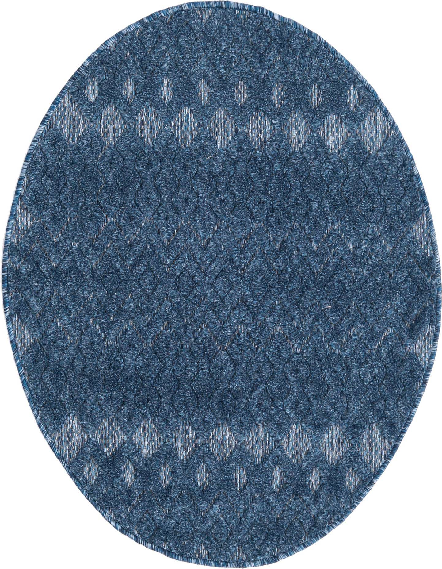 3' x 3' Easy-Clean Trellis Textured Indoor / Outdoor Round Rug