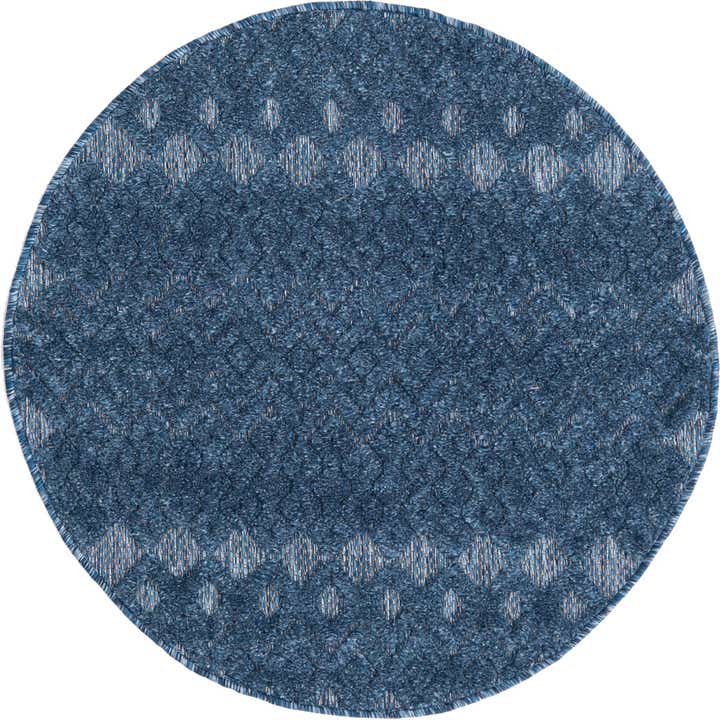 3' x 3' Easy-Clean Trellis Textured Indoor / Outdoor Round Rug