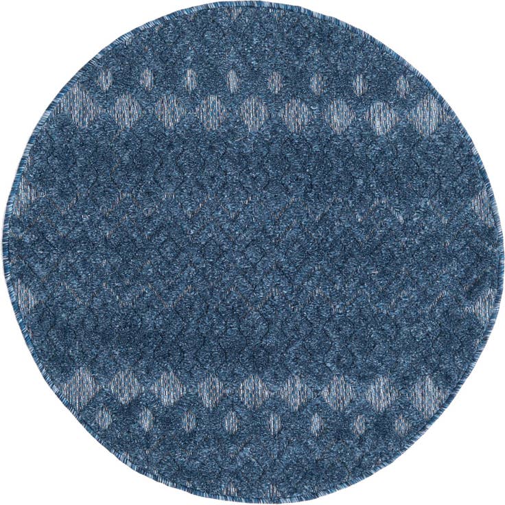 Detail image of 3' x 3' Easy-Clean Trellis Textured Indoor / Outdoor Round Rug