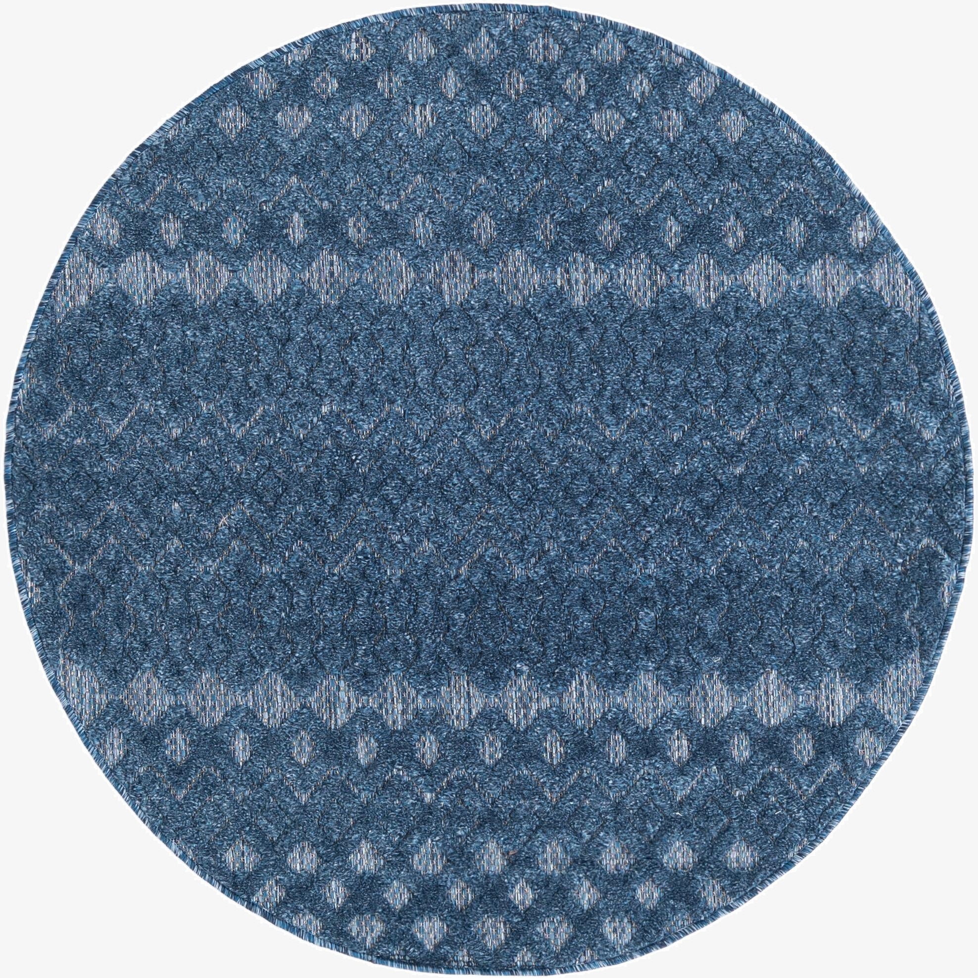 4' x 4'  Washable Trellis Textured Indoor / Outdoor Round Rug