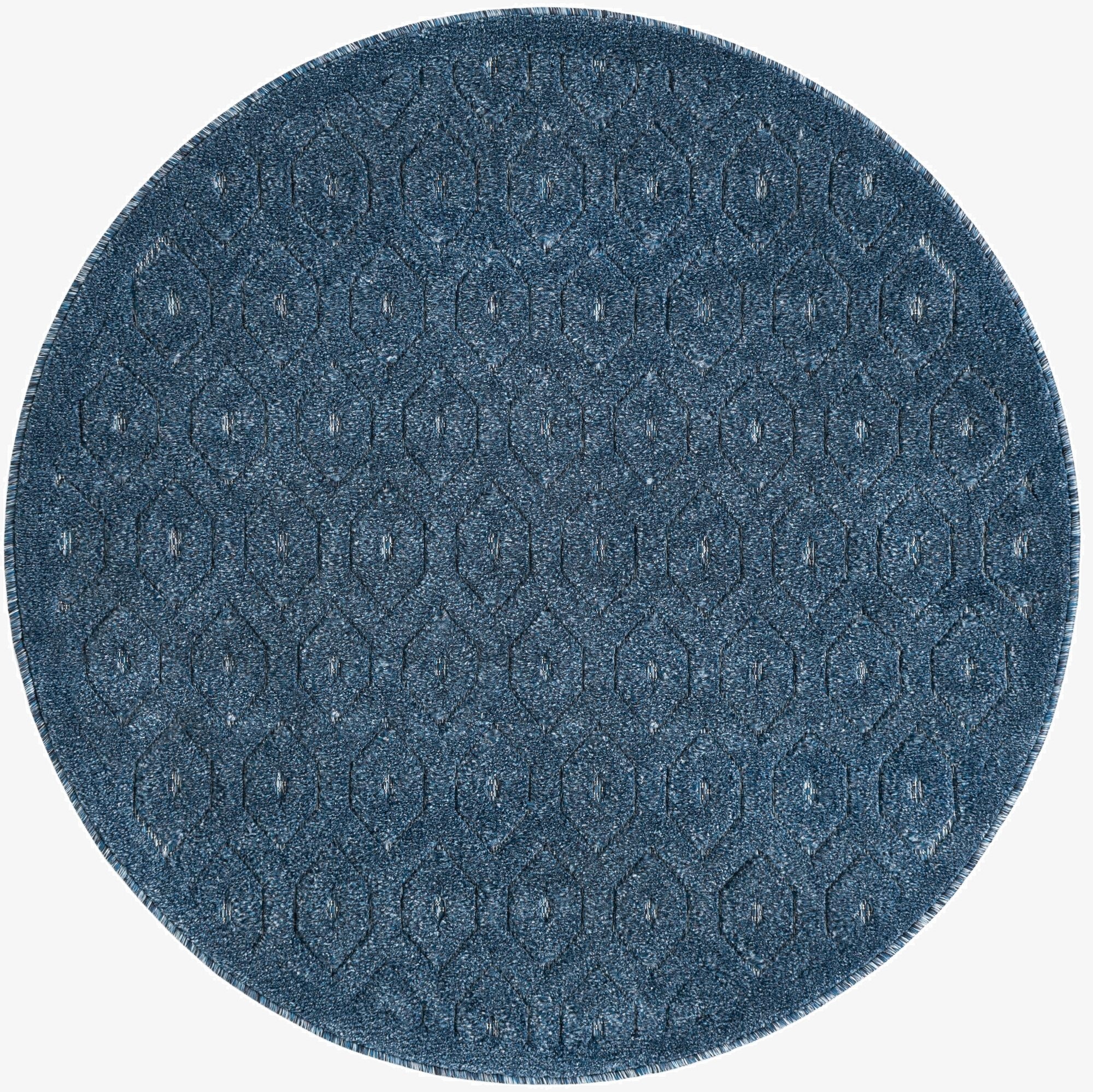 4' x 4'  Washable Trellis Textured Indoor / Outdoor Round Rug