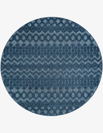 7' x 7' Easy-Clean Trellis Textured Indoor / Outdoor Round Rug