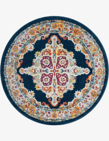 Navy Blue Parker Round Rug